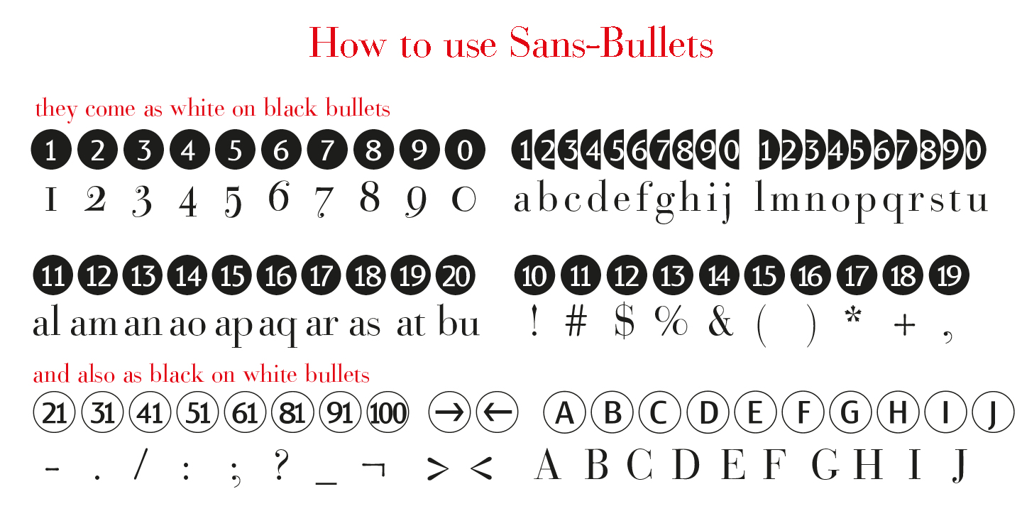 Пример шрифта Bullets Bodoni Cond neg